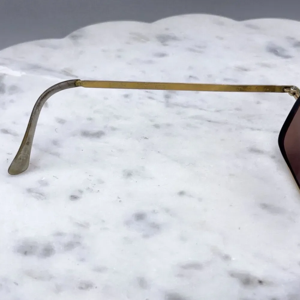 Vintage Shuron 6 USA Square Aviator (Navigator) Gold Eyeglasses Frames Only